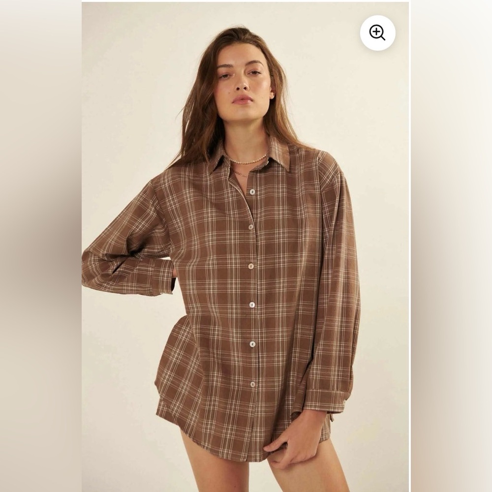 Promesa Work From Home Plaid Button-Up Shirt Romper